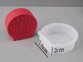 Molde silicona circulo labrado 3 gnomos Navidad